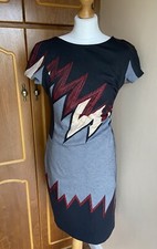 Dress 10 Pencil Black Grey Red